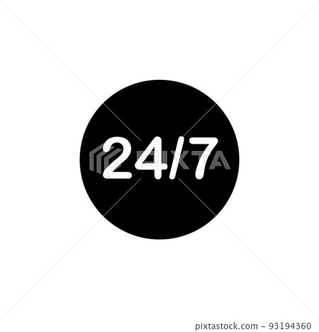Illustration Vector Graphic of 24/7 label icon Illustration Vector Graphic of 24/7 label icon 93194360