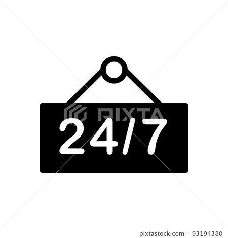 Illustration Vector Graphic of 24/7 label icon 93194380