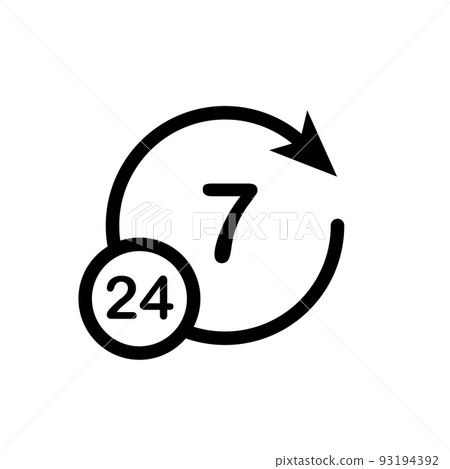 Illustration Vector Graphic of 24/7 label icon 93194392