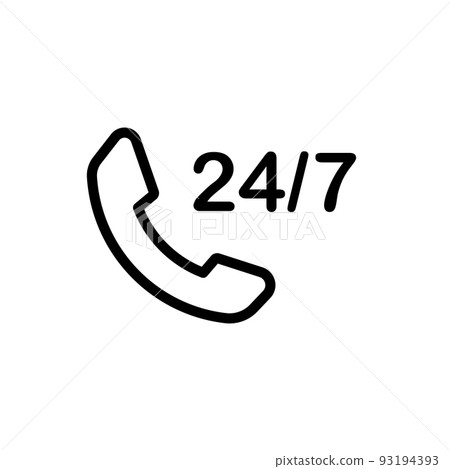 Illustration Vector Graphic of 24/7 label icon 93194393