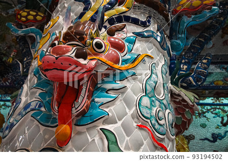 Mosaic dragon sculpture in Linh Phuoc Pagoda also known as Ve Chai Pagoda which is a popular free tourist attraction in Trai Mat District in Da Lat, Vietnam Mosaic dragon sculpture in Linh Phuoc Pagoda also known as Ve Chai Pagoda which is a popular free tourist attraction in Trai Mat District in Da Lat, Vietnam 93194502