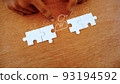 Hiring keyman international. concept with white color jigsaw puzzle. 93194592
