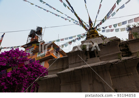 A stupa built in Tahiti Chowk in the Thamel district of Kathmandu, Nepal 93194858