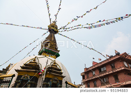 Kaas Swayambhu, a Buddhist temple stupa in a square in Kathmandu, Nepal Kaas Swayambhu, a Buddhist temple stupa in a square in Kathmandu, Nepal 93194883