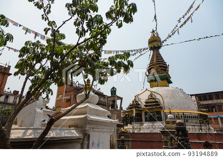 Kaas Swayambhu, a Buddhist temple stupa in a square in Kathmandu, Nepal Kaas Swayambhu, a Buddhist temple stupa in a square in Kathmandu, Nepal 93194889