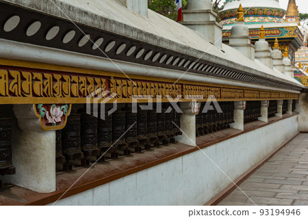 Mani car along the mountain road to Swayambhunath Temple in Kathmandu, Nepal Mani car along the mountain road to Swayambhunath Temple in Kathmandu, Nepal 93194946