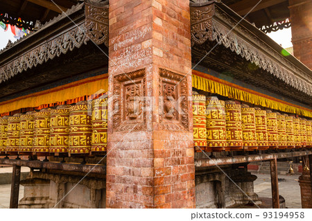 Prayer wheel of Monju Bodhisattva Temple in front of Swayambhunath Temple in Kathmandu, Nepal Prayer wheel of Monju Bodhisattva Temple in front of Swayambhunath Temple in Kathmandu, Nepal 93194958