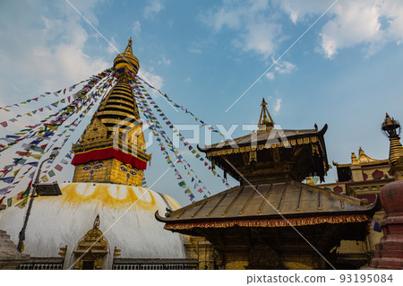 The pagoda of Swayambhunath Temple, also known as the Monkey Temple of Kathmandu, Nepal The pagoda of Swayambhunath Temple, also known as the Monkey Temple of Kathmandu, Nepal 93195084
