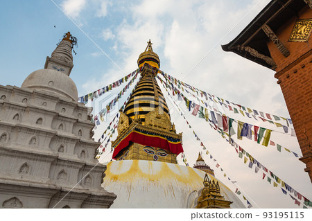 The pagoda of Swayambhunath Temple, also known as the Monkey Temple of Kathmandu, Nepal The pagoda of Swayambhunath Temple, also known as the Monkey Temple of Kathmandu, Nepal 93195115