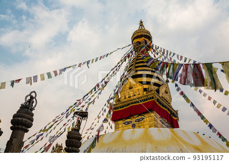 The pagoda of Swayambhunath Temple, also known as the Monkey Temple of Kathmandu, Nepal The pagoda of Swayambhunath Temple, also known as the Monkey Temple of Kathmandu, Nepal 93195117
