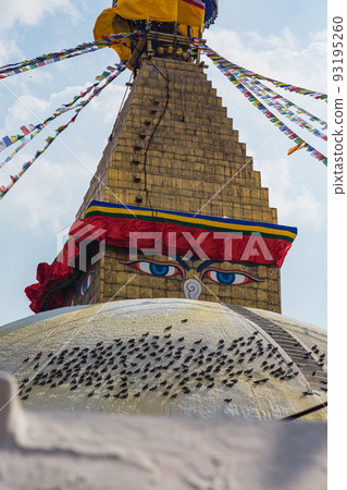 Boudhanath, Nepal's largest stupa in Kathmandu, Nepal 93195260