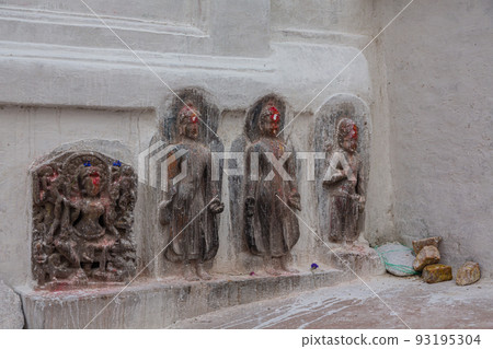 Buddha statue in Boudhanath, Nepal's largest stupa in Kathmandu, Nepal Buddha statue in Boudhanath, Nepal's largest stupa in Kathmandu, Nepal 93195304