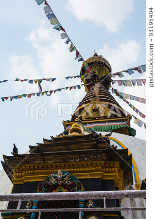 Kaas Swayambhu, a Buddhist temple stupa in a square in Kathmandu, Nepal Kaas Swayambhu, a Buddhist temple stupa in a square in Kathmandu, Nepal 93195404