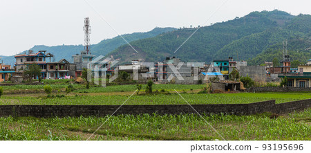 Nepal Private house and countryside near Pokhara 93195696