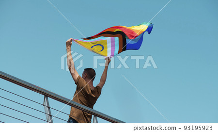 flies an intersex-inclusive progress pride flag flies an intersex-inclusive progress pride flag 93195923