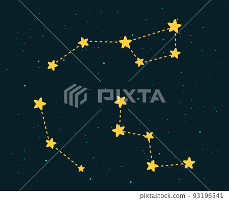 Big dipper constellation at night sky cartoon vector illustration Big dipper constellation at night sky cartoon vector illustration 93196541