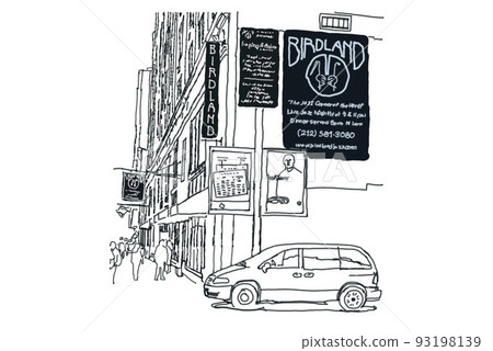 爵士樂俱樂部，鳥地，線條畫 93198139