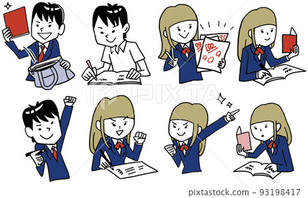 Male and female students in uniform Male and female students in uniform 93198417