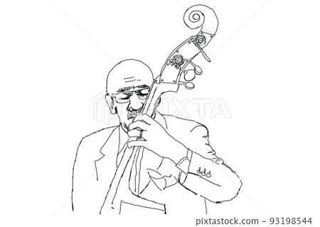 爵士樂、線條畫、貝斯 93198544