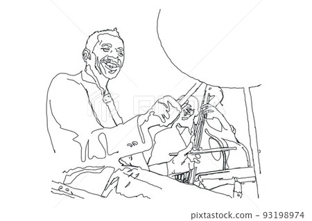 爵士樂，線條畫，鼓 93198974