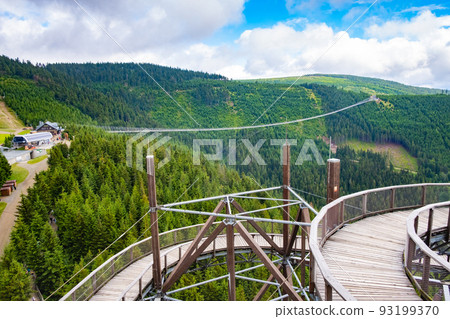 Dolni Morava Sky Walk stairs in the mountains, Czech Republic. 93199370