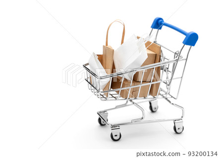 Shopping cart and shopping bag Paper bag Cardboard Shopping cart and shopping bag Paper bag Cardboard 93200134