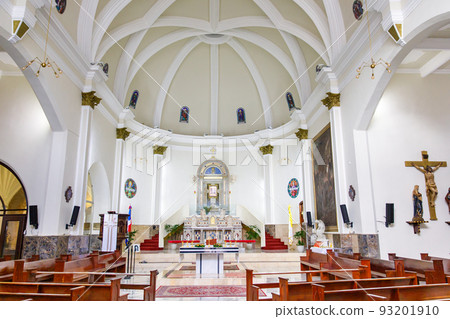 30.06.2022 SANTO DOMINGO, DOMINICAN REPUBLIC The interior of a Catholic church. 93201910