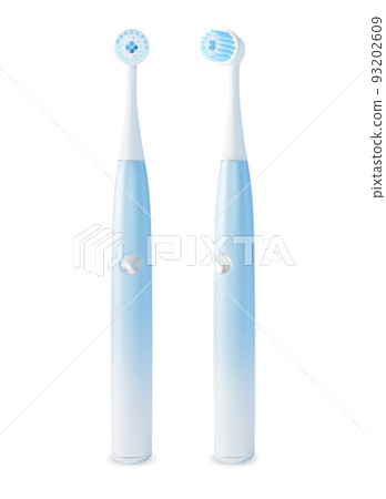 Realistic Detailed 3d Different Modern Electric Toothbrush Set Tool for Dental Hygiene Isolated on a White Background. Vector illustration of Tooth Brush Realistic Detailed 3d Different Modern Electric Toothbrush Set Tool for Dental Hygiene Isolated on a White Background. Vector illustration of Tooth Brush 93202609