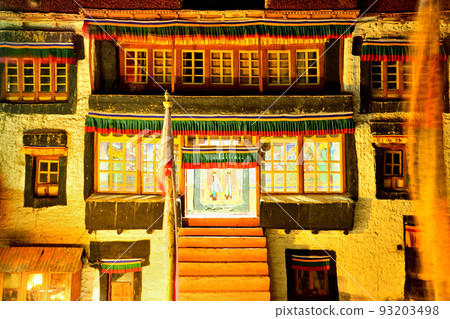 Stonde Monastery at night in Zanskar region, the northernmost unexplored region of India 93203498