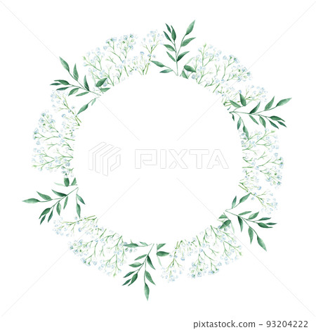 Watercolor circle frame isolated on white... - Stock Illustration ...