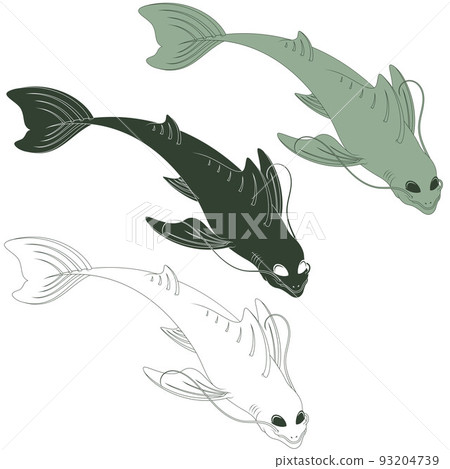 Mustache fish vector design 93204739
