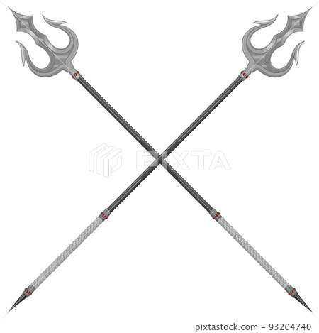Poseidon trident vector design 93204740