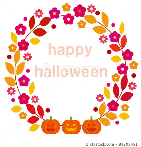 Happy Halloween Wreath Jack O Lantern 93205451