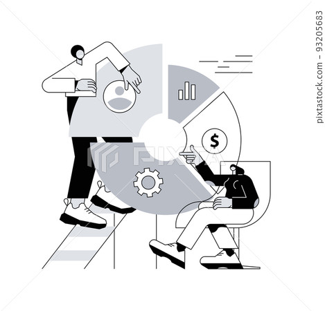 Balanced scorecard abstract concept vector illustration. Performance measurement, enterprise strategic goals, planning and management system, set target and monitor progress abstract metaphor. 93205683