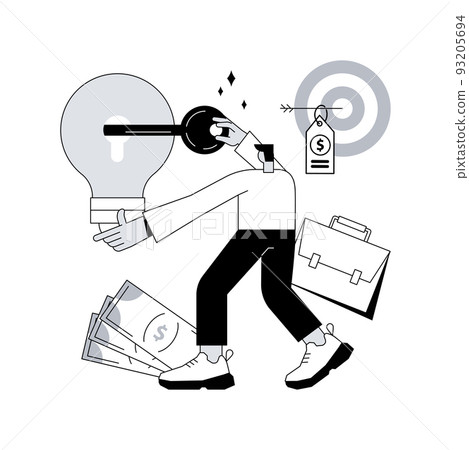 Entrepreneurship abstract concept vector illustration. Small business success story, key to success, business chance, launch and run startup, decision making, take responsibility abstract metaphor. 93205694