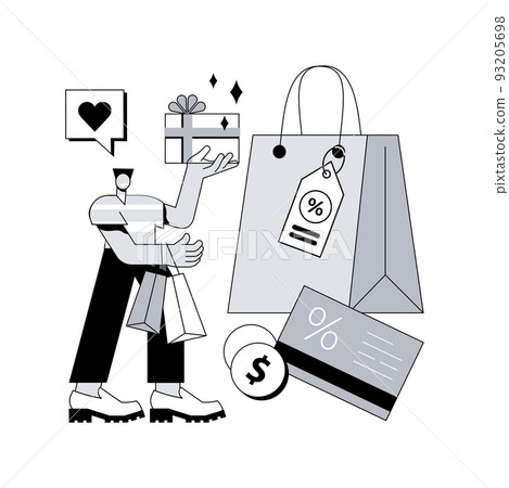 Loyalty program abstract concept vector illustration. Personalized promotion, use your purchase history, attract customer, membership card, brand loyalty, coupon special discount abstract metaphor. 93205698