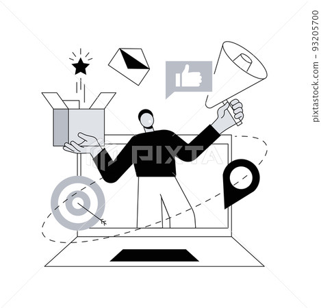Product positioning abstract concept vector illustration. Advertising campaign strategy, product launch, marketing research service, market positioning, website menu, UI element abstract metaphor. 93205700