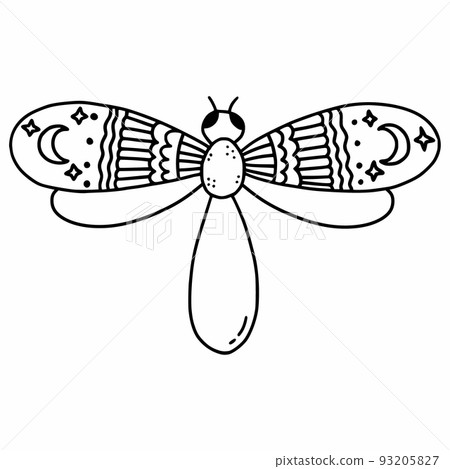 Butterfly in doodle style. Magic symbol. Vector sketch illustration. Butterfly in doodle style. Magic symbol. Vector sketch illustration. 93205827