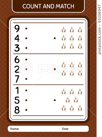 Count and match game with arabian. worksheet for preschool kids, kids activity sheet Count and match game with arabian. worksheet for preschool kids, kids activity sheet 93206947