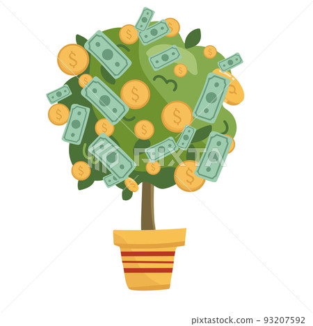 money tree, concept illustration of business growth and investment. Vector illustration 93207592