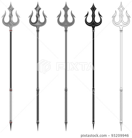 Poseidon trident vector design 93209946
