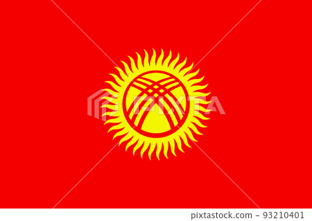 Kyrgystan flag background illustration red yellow sun tunduk 93210401