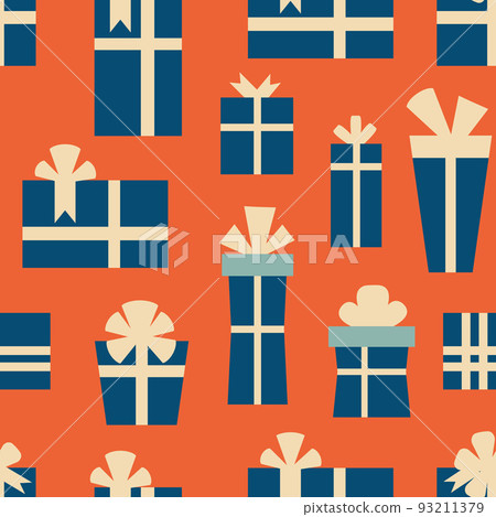 Retro vintage Christmas pattern with gift boxes - Stock Illustration ...
