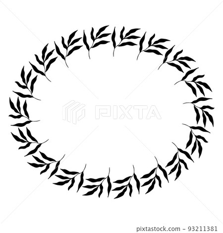 Oval botanical frame. Vector Illustration Oval botanical frame. Vector Illustration 93211381