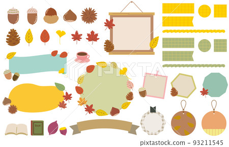 Autumn frames, headings, icons, illustrations 93211545