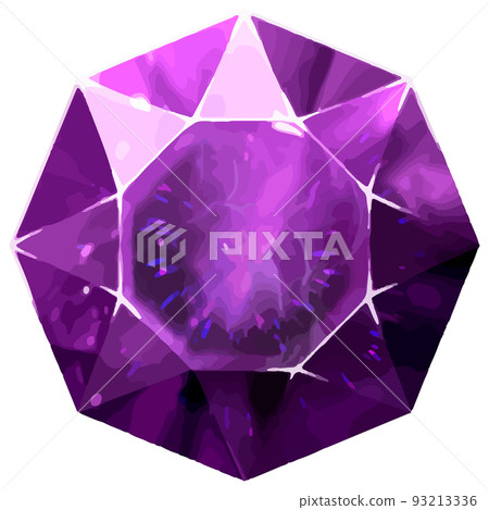 二月生日石/寶石紫水晶鬆散矢量素材 93213336