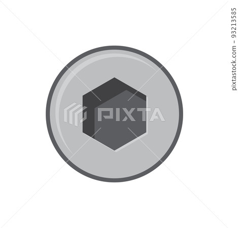 Metal screw head with countersunk hexagon socket isolated realistic icon. Vector metallic bolt drive with hex shaped allen hole. Building, construction and repair object. Chrome rivet, silver button Metal screw head with countersunk hexagon socket isolated realistic icon. Vector metallic bolt drive with hex shaped allen hole. Building, construction and repair object. Chrome rivet, silver button 93213585