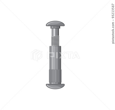 Wedge anchor carbon steel zinc plated bolt isolated realistic icon. Vector externally threaded expansion anchor, vehicle spare part. Car stainless steel detail, suspension mechanism spare part 93213587