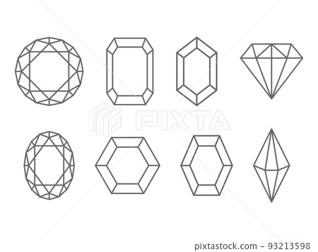 珠寶石線畫圖標插圖集 93213598