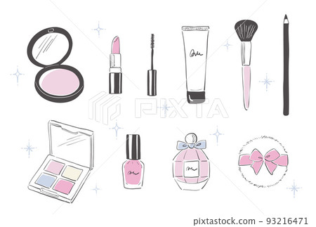 手繪化妝產品圖標集 93216471